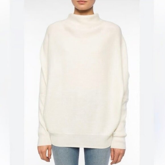 AllSaints Cream Ivory Cowl Neck Oversized Turtleneck Sweater Size Small EUC - Picture 1 of 5